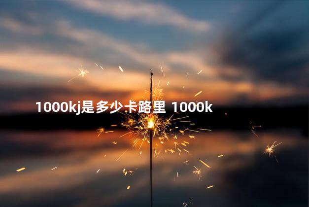 1000kj是多少卡路里 1000kj算高热量吗